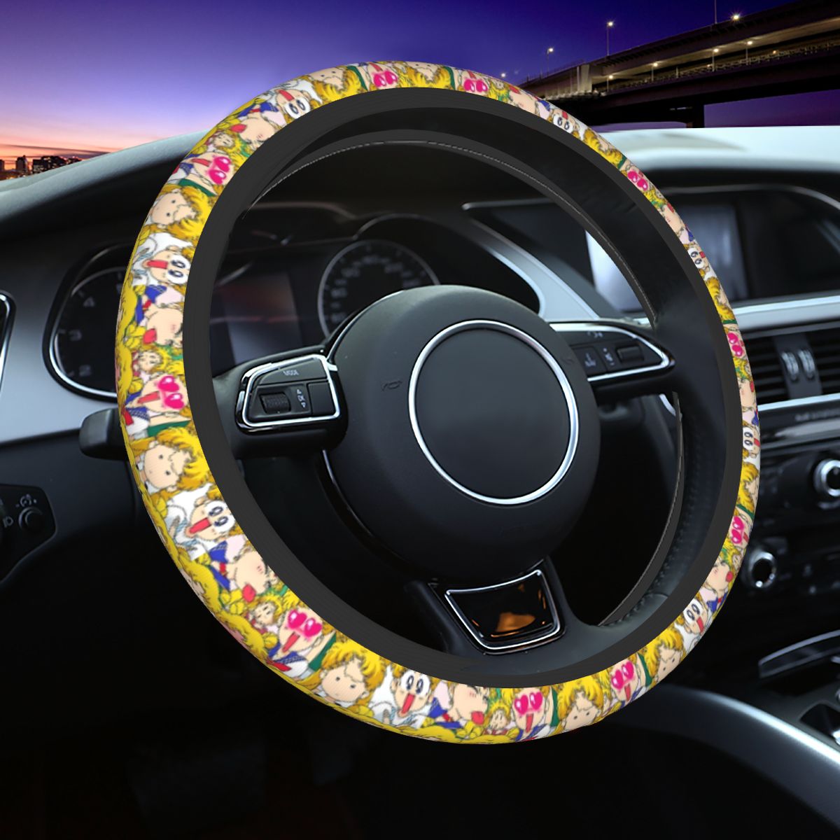 Car Accessories Girl - Pokrowiec na kierownicę Usagi dla dziewcząt,