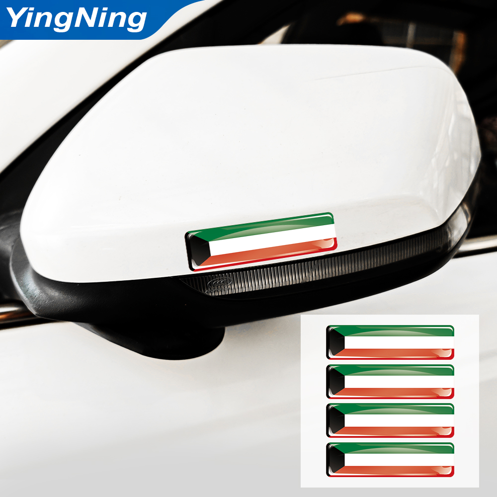 4 szt. Naklejki z flagą Kuwejt – Car Accessories Kuwait recenzja i cena