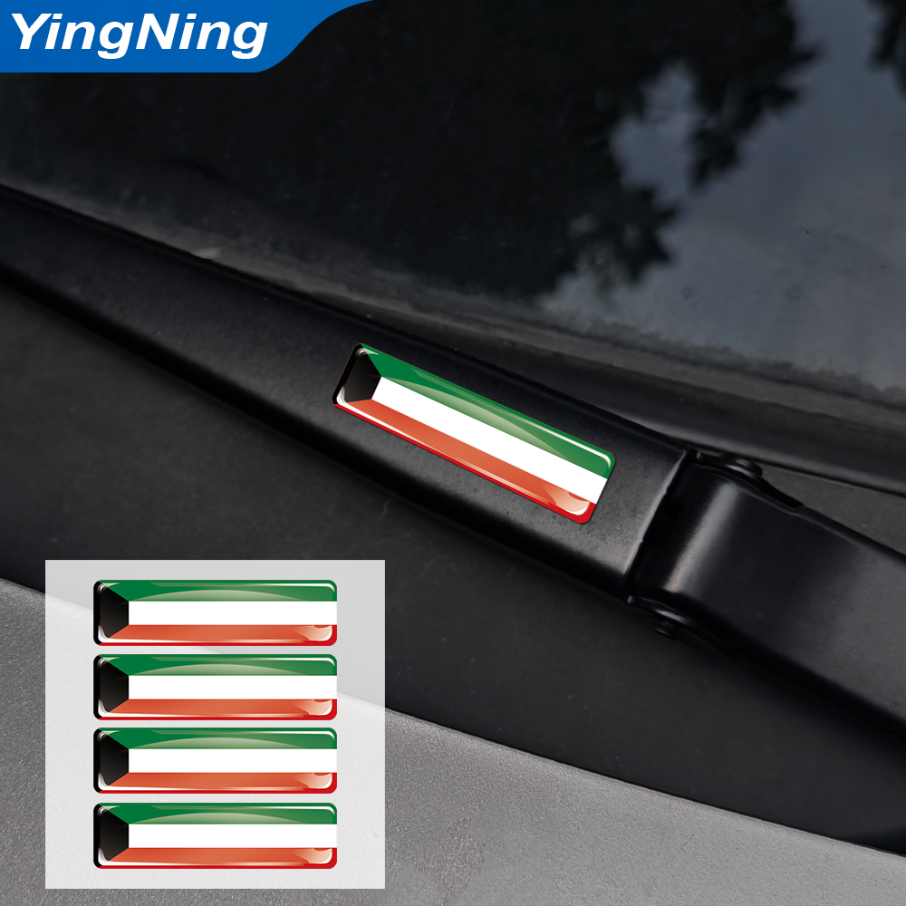 4 szt. Naklejki z flagą Kuwejt – Car Accessories Kuwait recenzja i cena