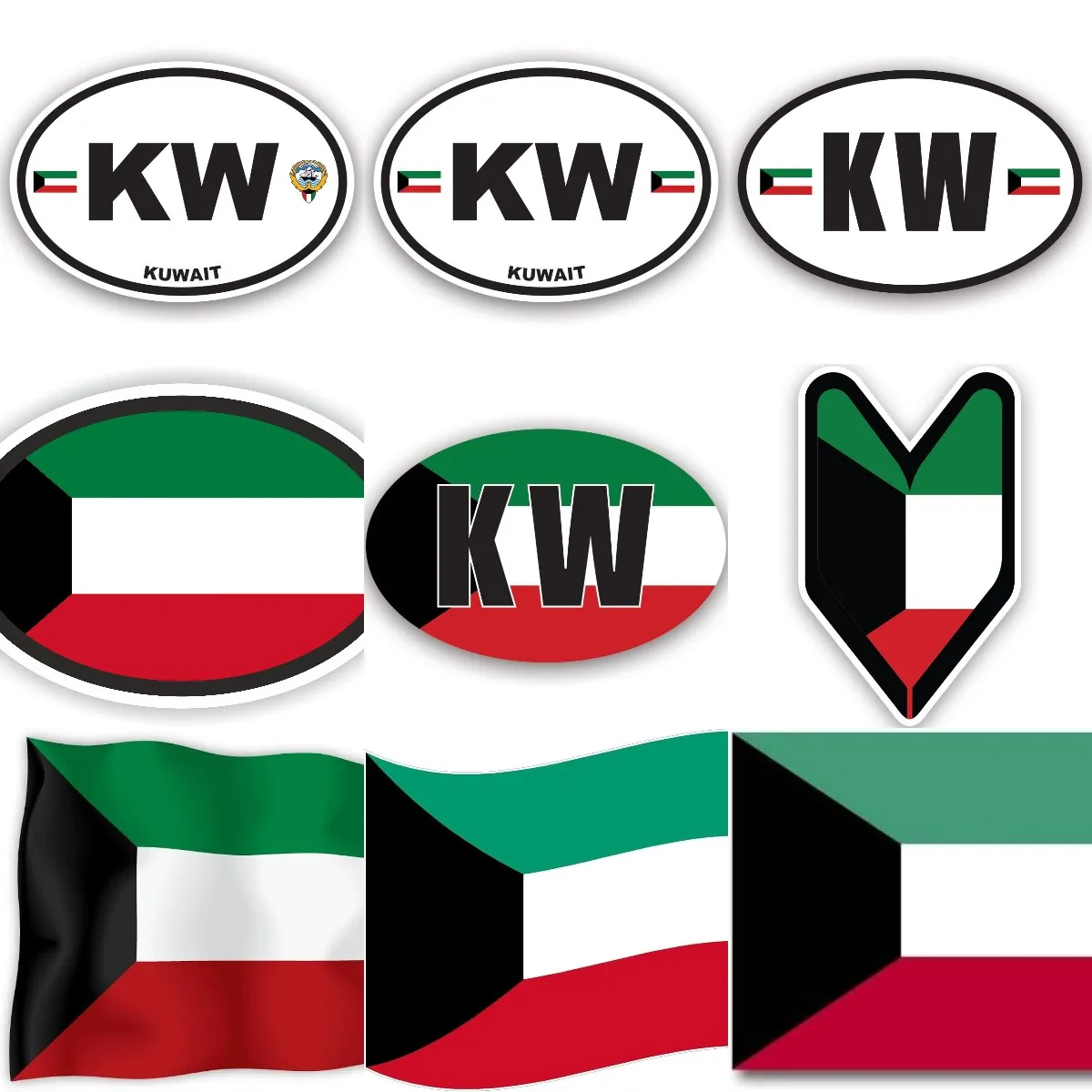 Naklejki PVC z flagą Kuwejtu K – Car Accessories Kuwait recenzja i cena